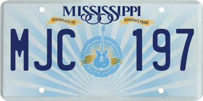 MS license plate MJC197