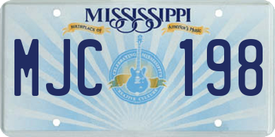 MS license plate MJC198