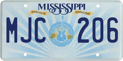 MS license plate MJC206