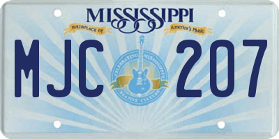 MS license plate MJC207
