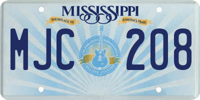 MS license plate MJC208