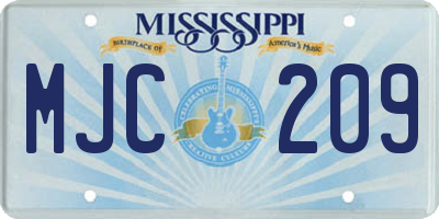 MS license plate MJC209