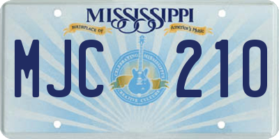 MS license plate MJC210
