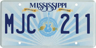 MS license plate MJC211