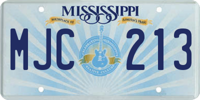 MS license plate MJC213