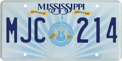MS license plate MJC214