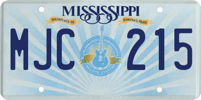 MS license plate MJC215