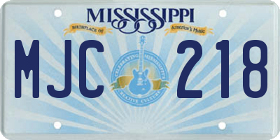 MS license plate MJC218