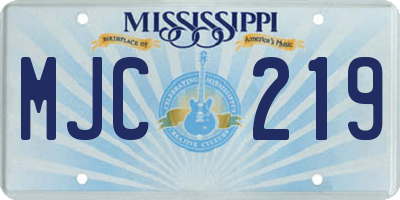 MS license plate MJC219