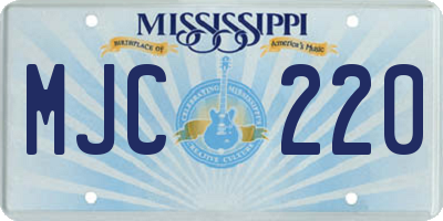 MS license plate MJC220