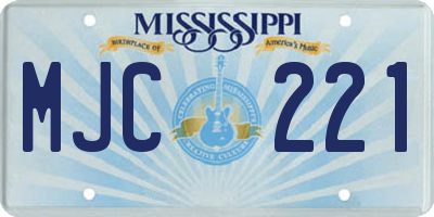 MS license plate MJC221