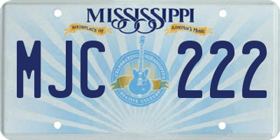 MS license plate MJC222
