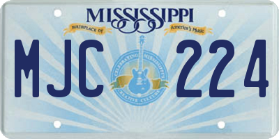 MS license plate MJC224
