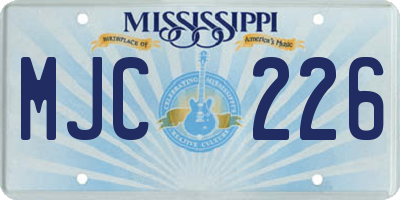 MS license plate MJC226