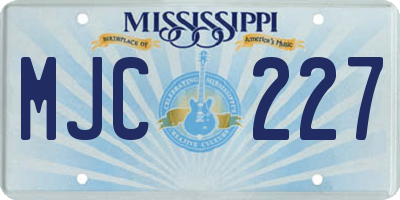 MS license plate MJC227
