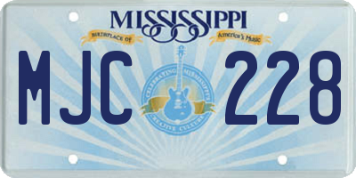 MS license plate MJC228