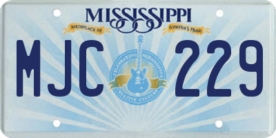 MS license plate MJC229