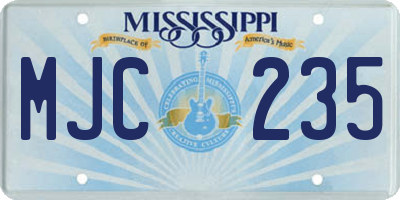 MS license plate MJC235