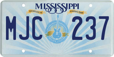 MS license plate MJC237