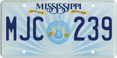 MS license plate MJC239
