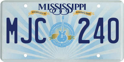 MS license plate MJC240