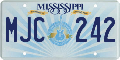 MS license plate MJC242