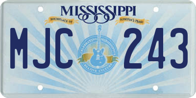 MS license plate MJC243