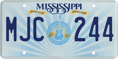 MS license plate MJC244