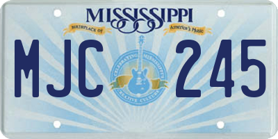 MS license plate MJC245