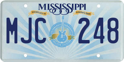 MS license plate MJC248