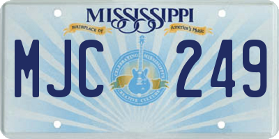 MS license plate MJC249