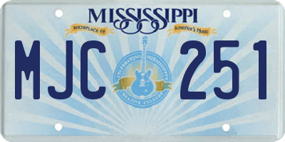 MS license plate MJC251