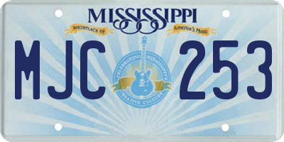 MS license plate MJC253