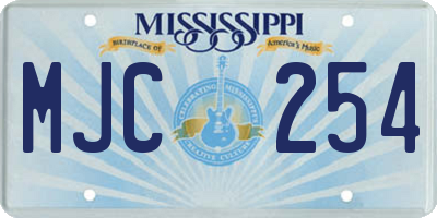 MS license plate MJC254
