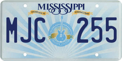 MS license plate MJC255