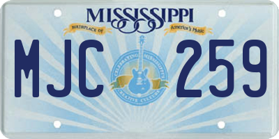 MS license plate MJC259