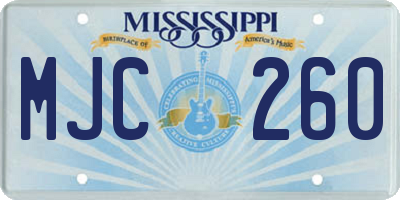 MS license plate MJC260