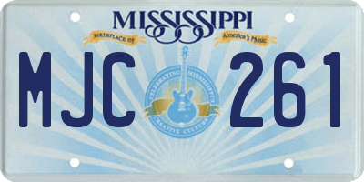 MS license plate MJC261