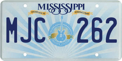 MS license plate MJC262