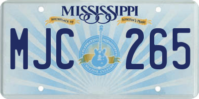 MS license plate MJC265