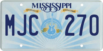 MS license plate MJC270