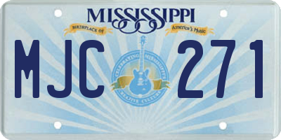 MS license plate MJC271