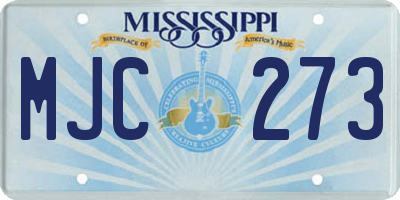 MS license plate MJC273