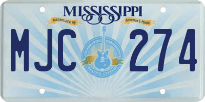 MS license plate MJC274