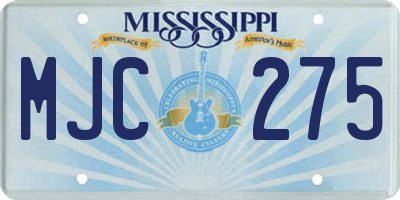 MS license plate MJC275