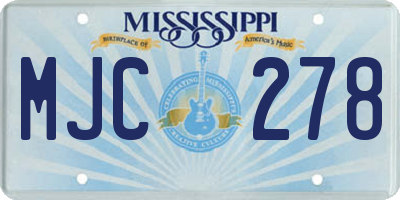 MS license plate MJC278