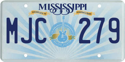 MS license plate MJC279