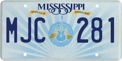 MS license plate MJC281