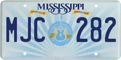 MS license plate MJC282