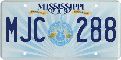 MS license plate MJC288
